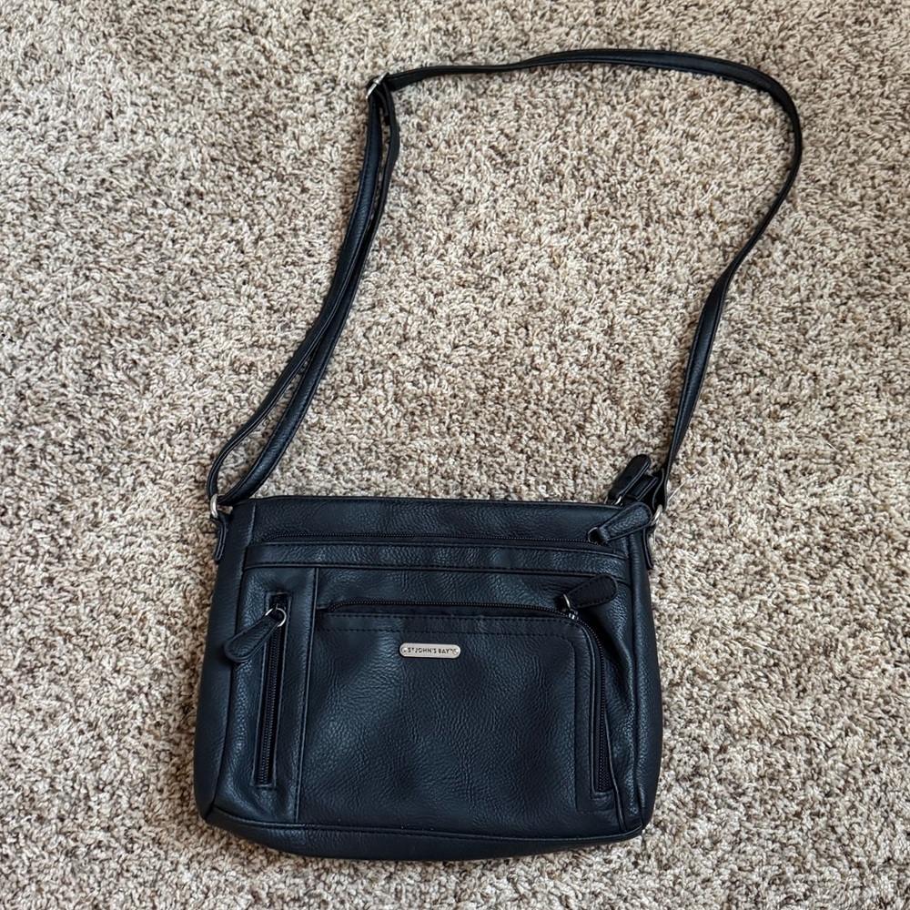 St. John’s Bay Black Leather Crossbody Bag